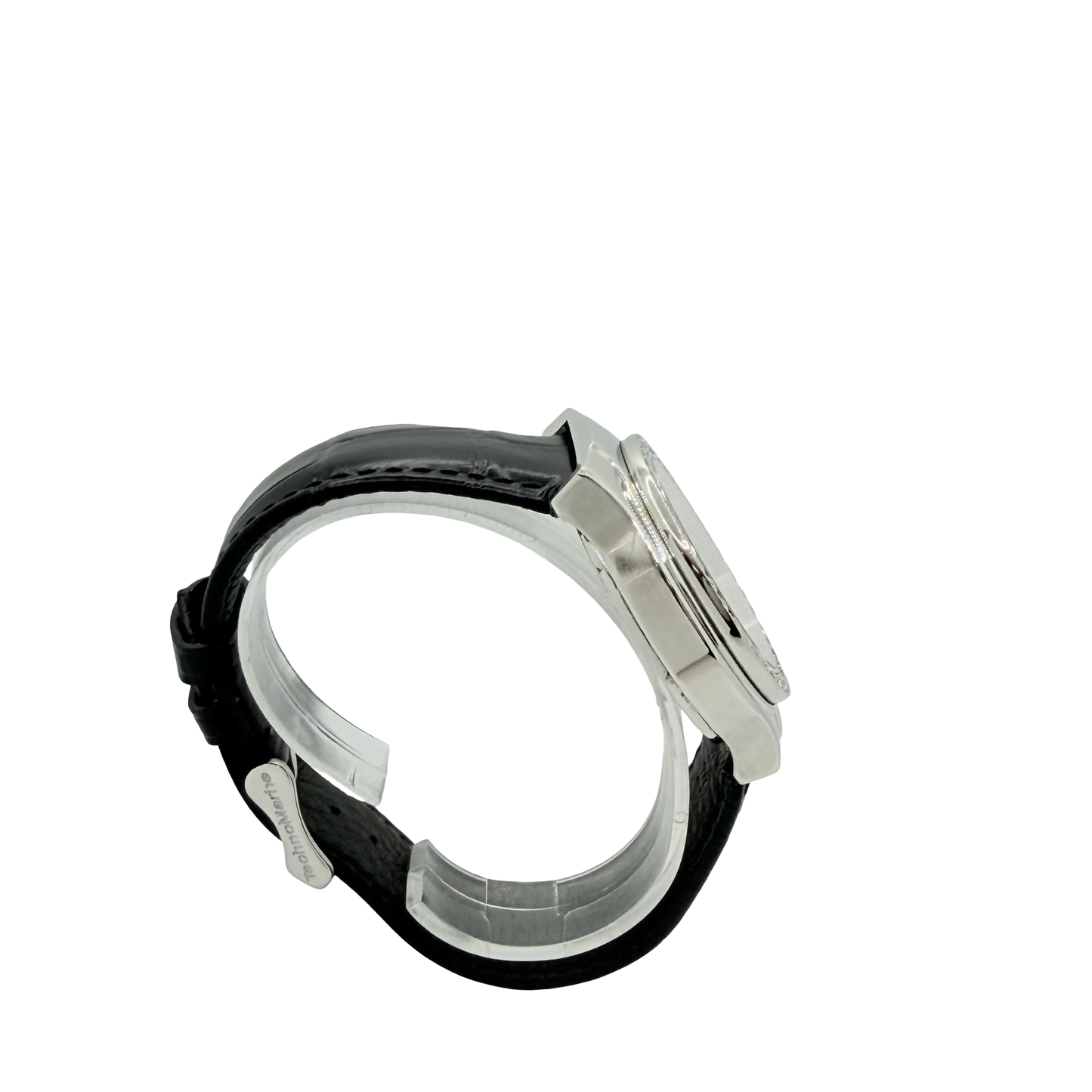 TechnoMarine TechnoDiamond Diva Quartz Chronograph White Mother-of-Pearl Dial 2.00 CaratDiamond Bezel Black Leather Strap DRMD