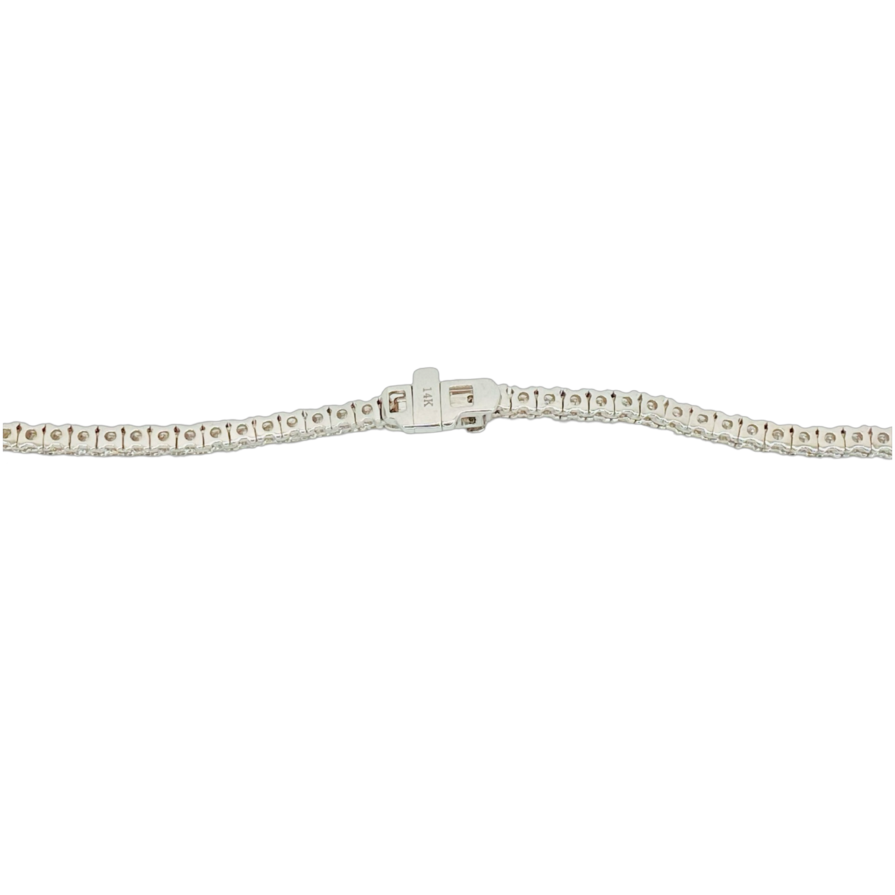 14K White Gold Tennis Necklace 4.27 Carats Round Diamonds H-I, SI