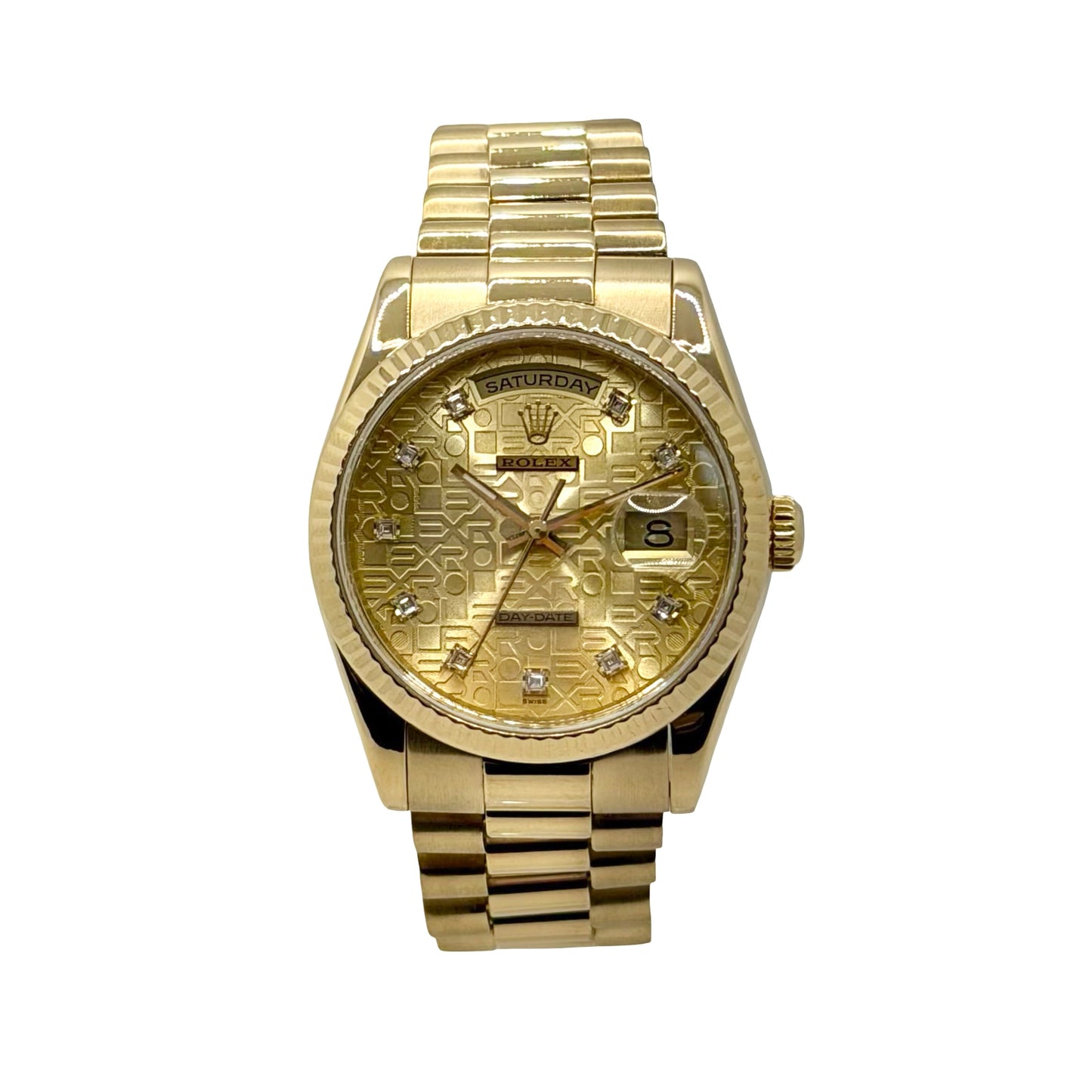 Rolex Day-Date 36 Factory Diamond Champagne Jubilee Dial 118238