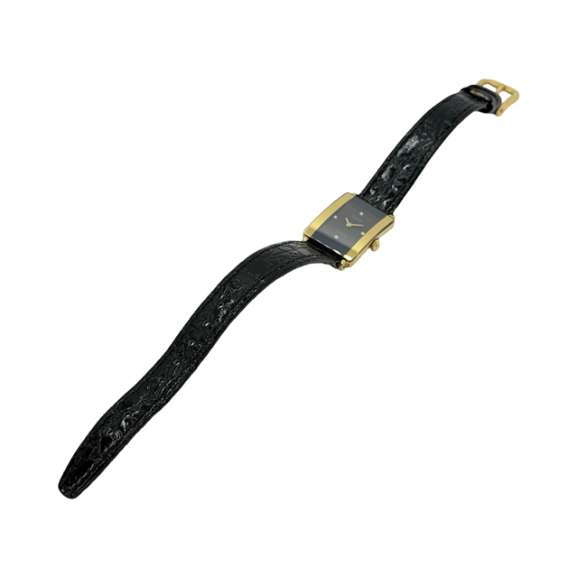 Rado Florence Jubilé Ladies Quartz 18K Gold and Steel Black/Gold Leather Strap 153.3606.2N