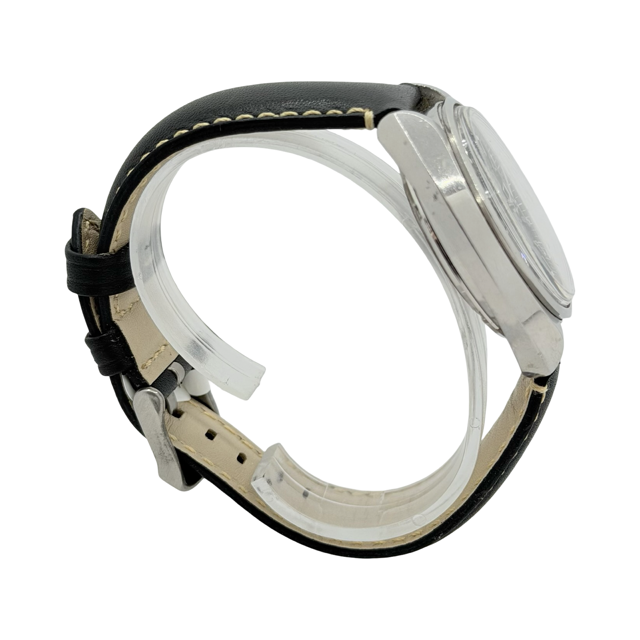 Seiko Bell-Matic Alarm Day Date Steel Case Black Leather 4006-7000 C.1969