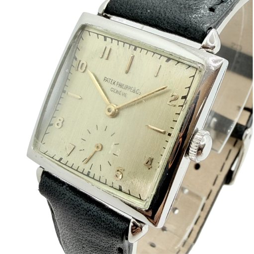 Patek Philippe Vintage Mechanical Manual Wind 27mm  Square Silver Dial Stainless Steel Ref 1432