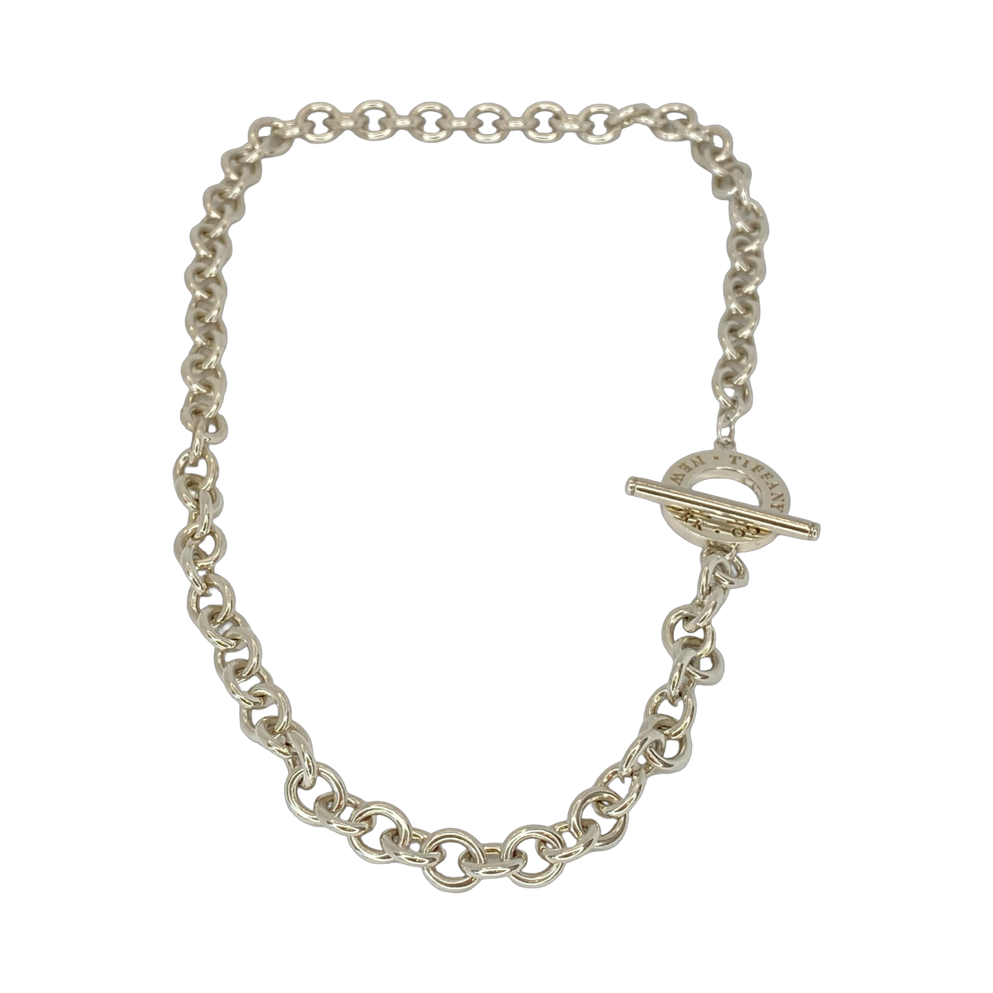 Estate Jewelry Tiffany & Co 925 Silver Large Toggle Necklace