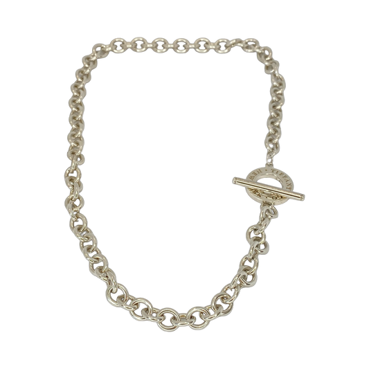 Estate Jewelry Tiffany & Co 925 Silver Large Toggle Necklace