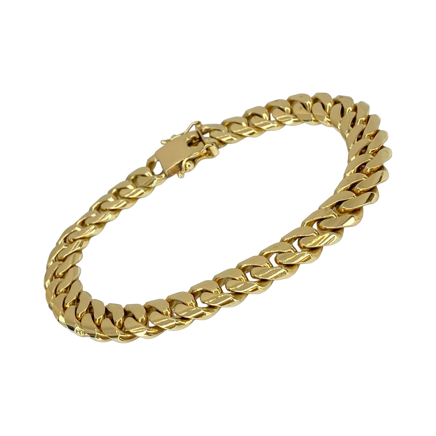 14K Yellow Solid Gold Cuban Bracelet