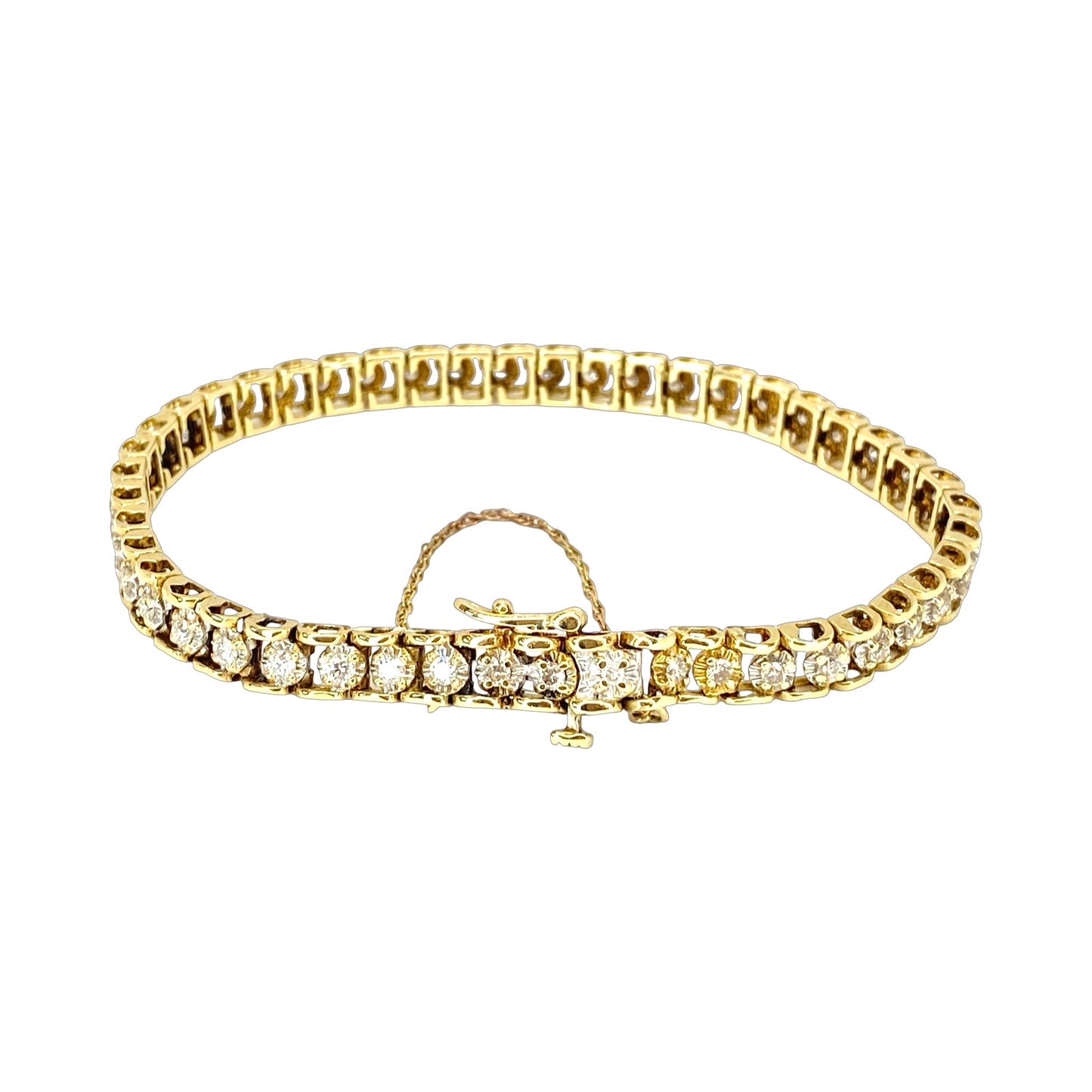 Estate Jewelry 14K Gold Tennis Bracelet 2.75 Carats Round Diamonds