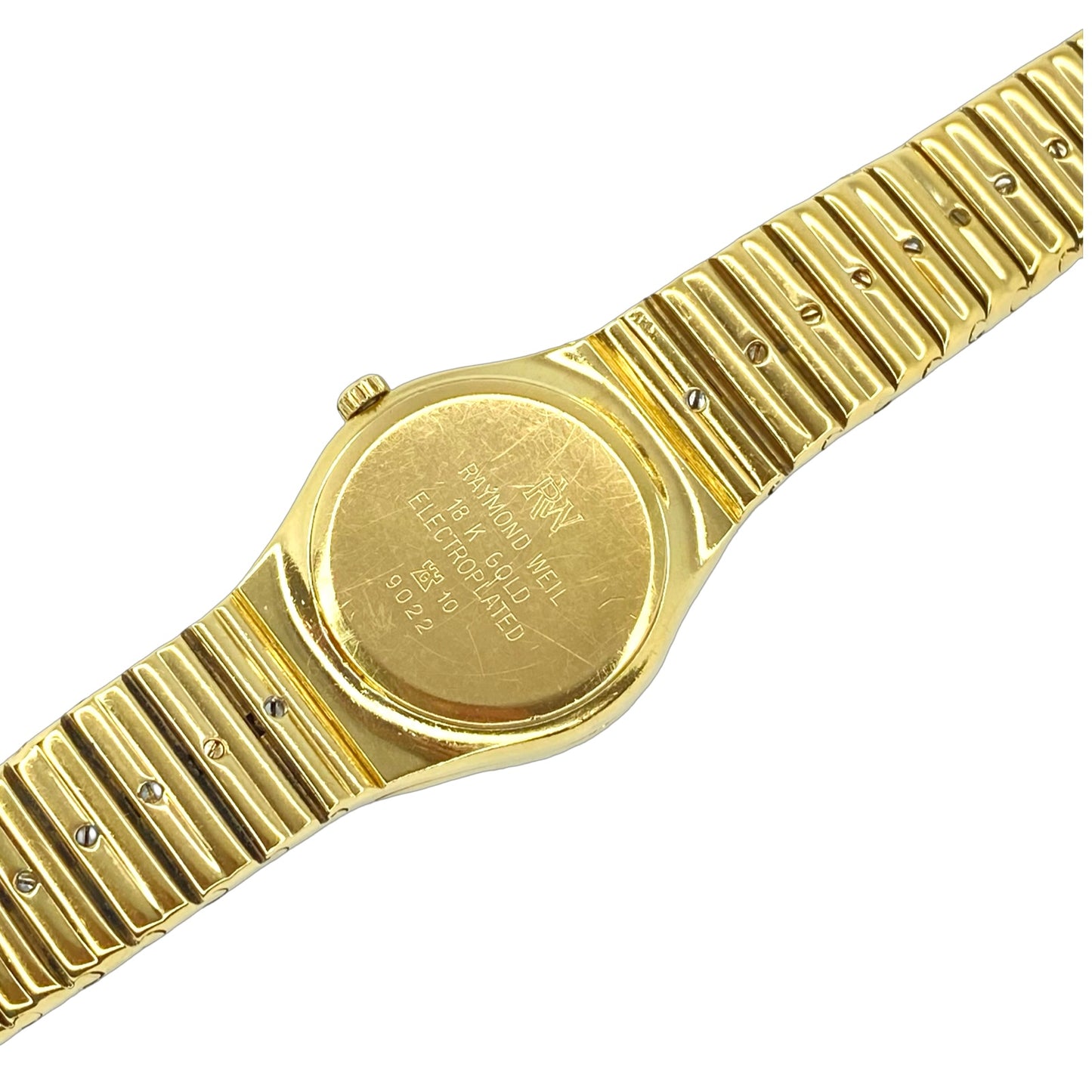 Raymond Weil Polo Geneve 18K Gold Electroplated Tri Color Dial 25mm Quartz Watch 9022