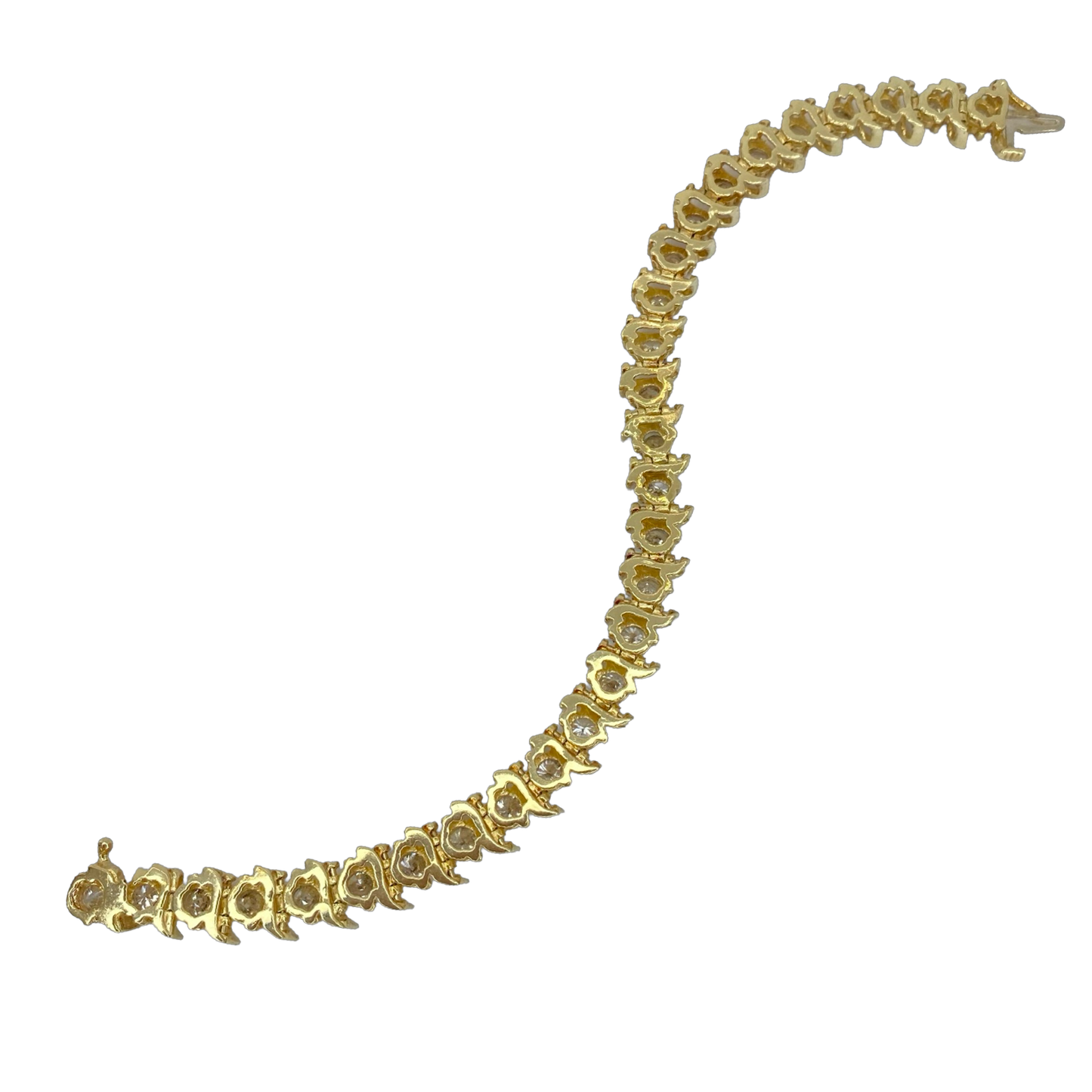 Estate Jewelry 10K Yellow Gold 7.00 Carats Diamond  "S" Tennis Bracelet