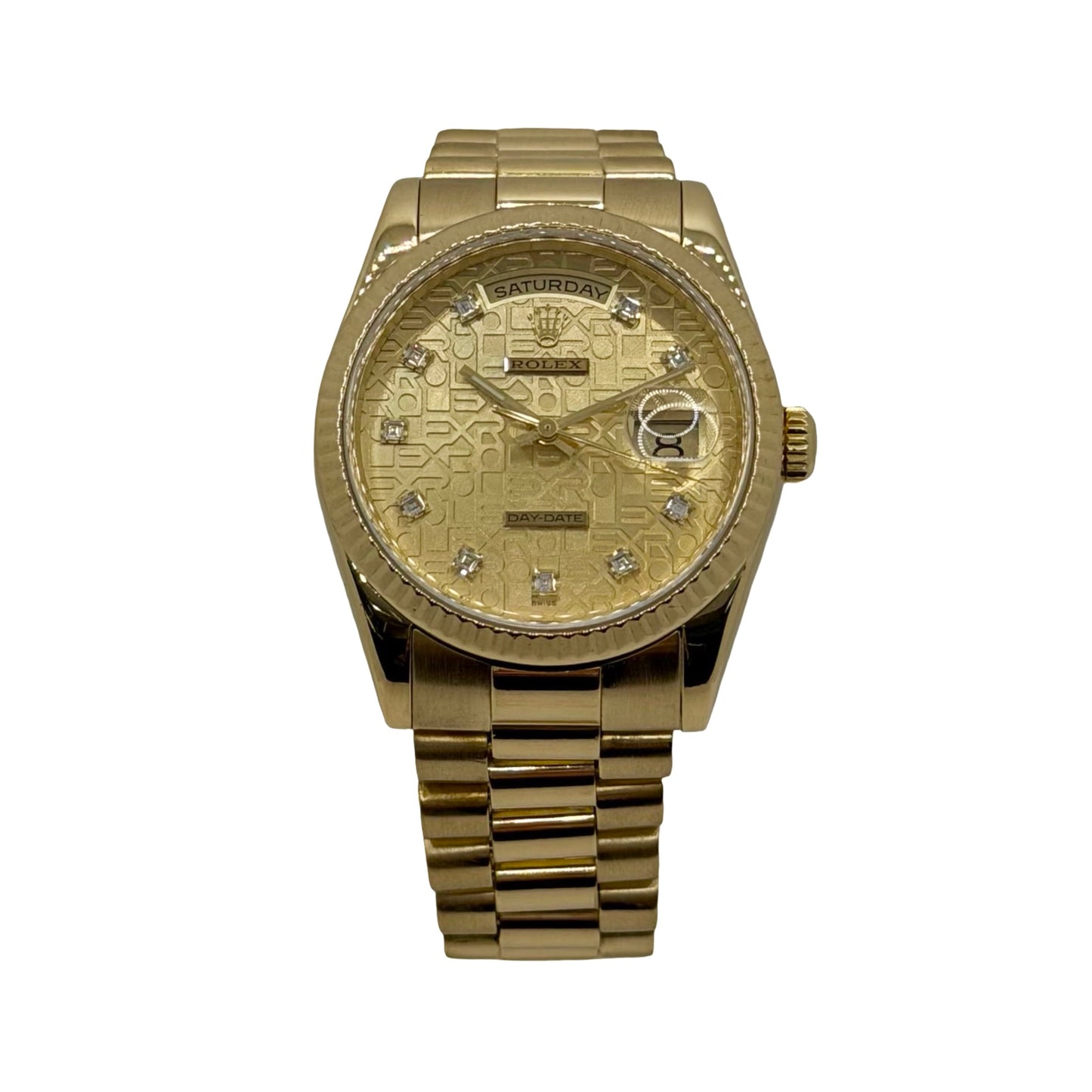 Rolex Day-Date 36 Factory Diamond Champagne Jubilee Dial 118238