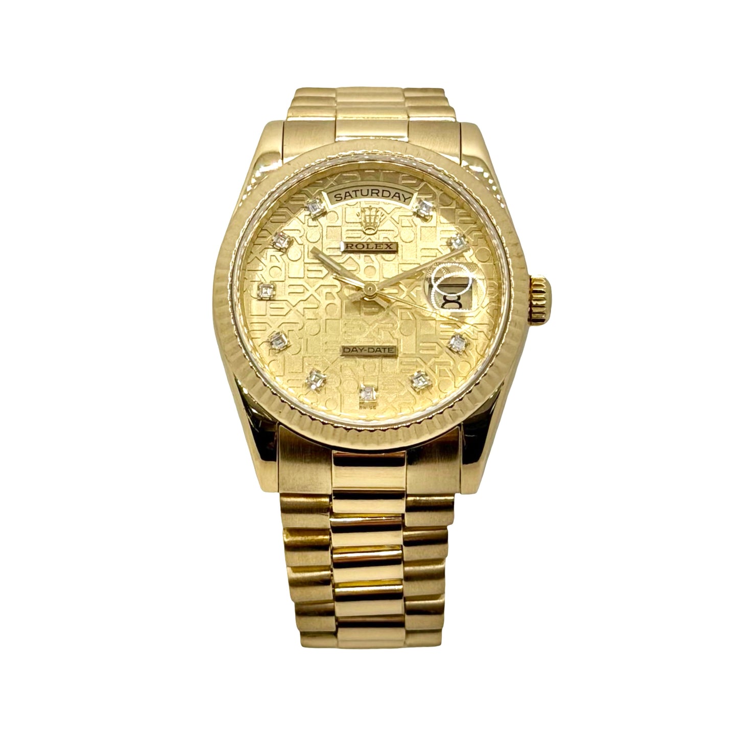Rolex Day-Date 36 Factory Diamond Champagne Jubilee Dial 118238