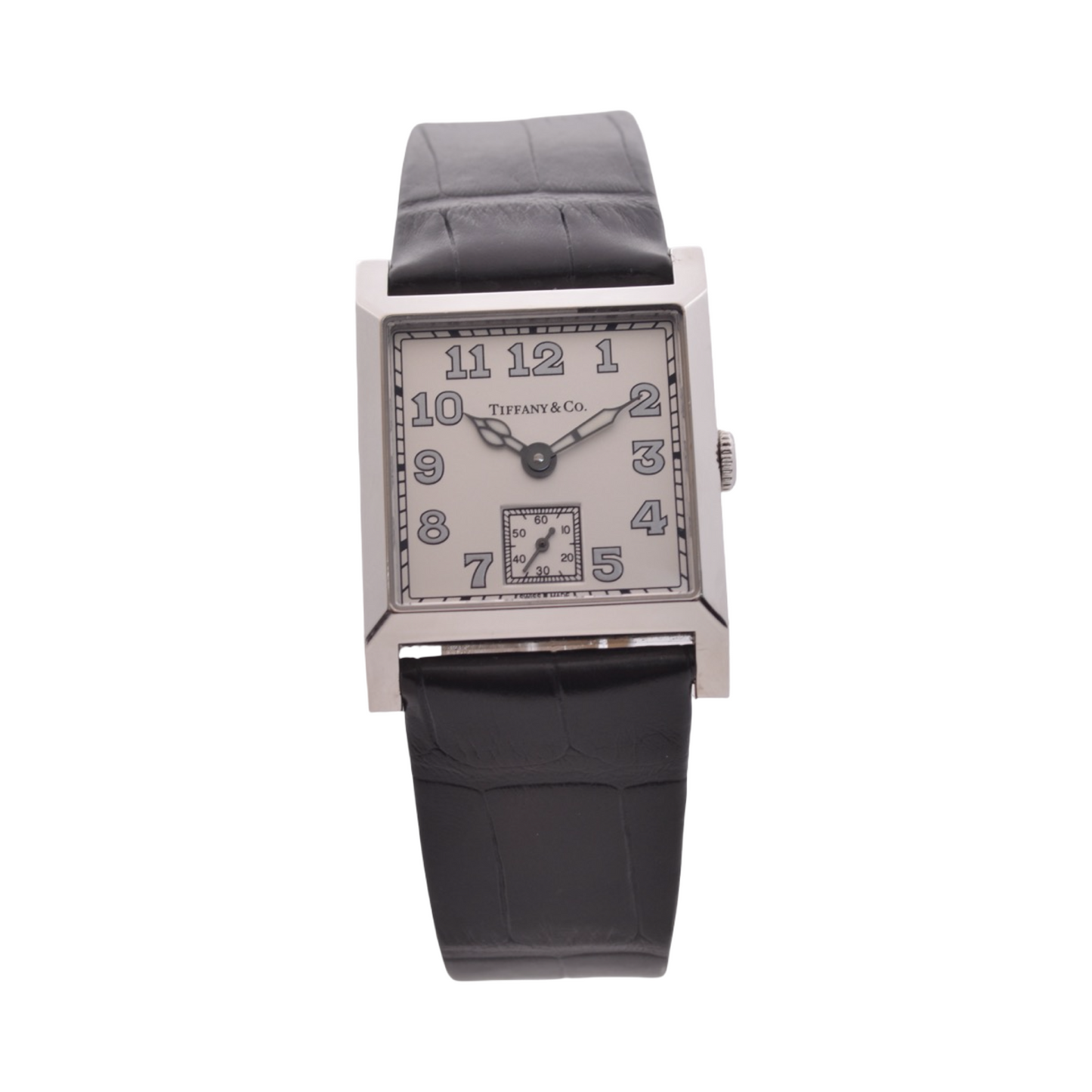 Tiffany & Co Square 27mm Manual Wind Limited Edition Stainless Steel Black Alligator Strap 63182680