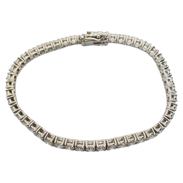 14K White Gold Diamond Tennis Bracelet 7.38 Carats F-G,VS