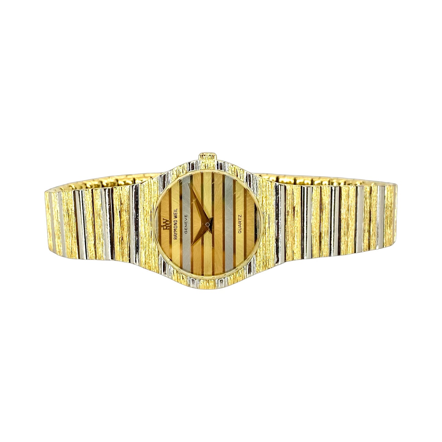 Raymond Weil Polo Geneve 18K Gold Electroplated Tri Color Dial 25mm Quartz Watch 9022