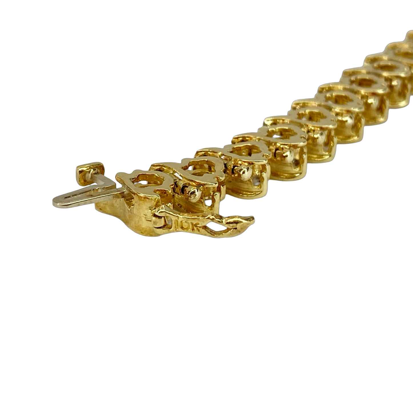 Estate Jewelry 10K Yellow Gold 7.00 Carats Diamond  "S" Tennis Bracelet