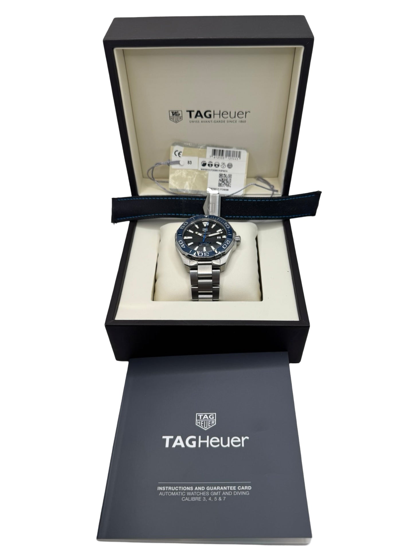 TAG Heuer Aquaracer Black Dial/Blue Bezel Automatic Stainless Steel WAY201C.FC6395