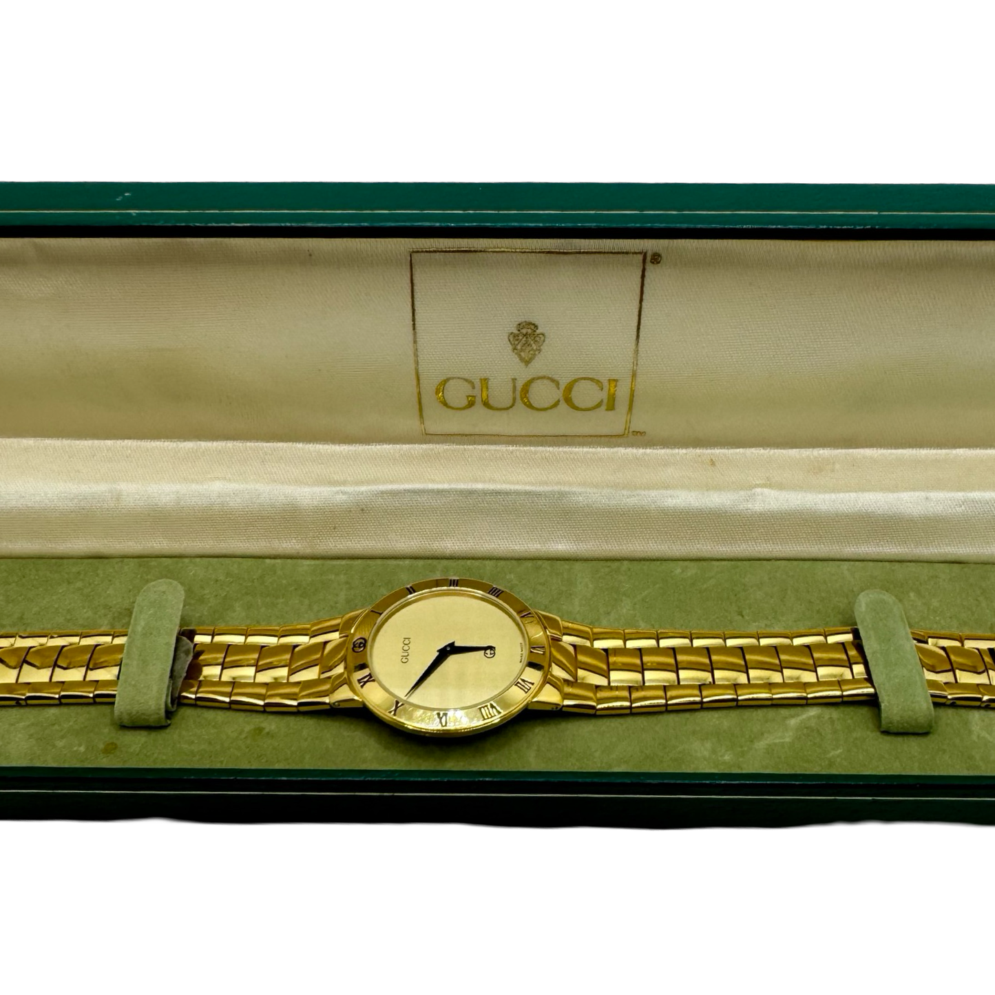 Gucci 3300M 18K Goldplated Case and Bracelet Champagne Dial