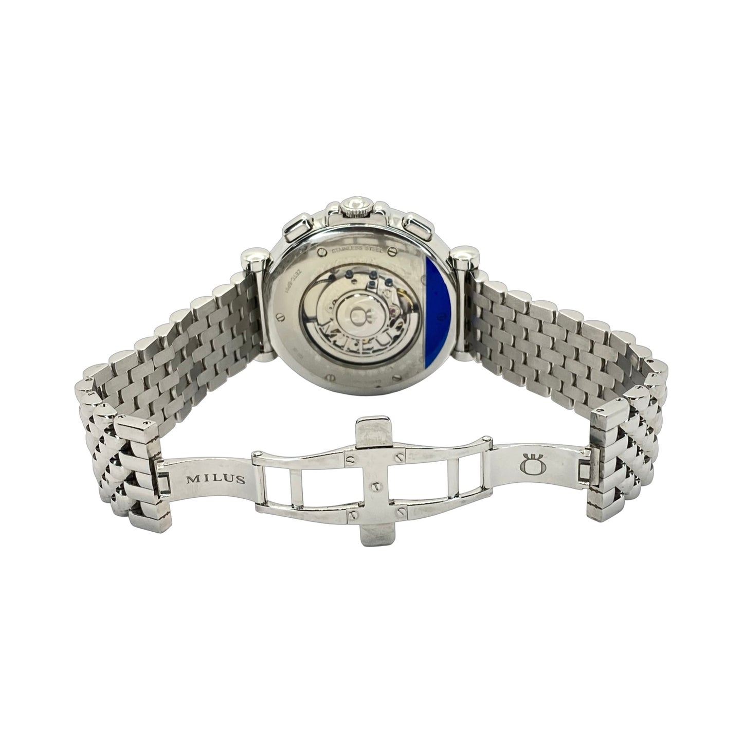 Milus Zetios Joaillerie Automatic Chronograph Date Mother-of-Pearl Dial Diamond Bezel on Steel Bracelet  ZETC023