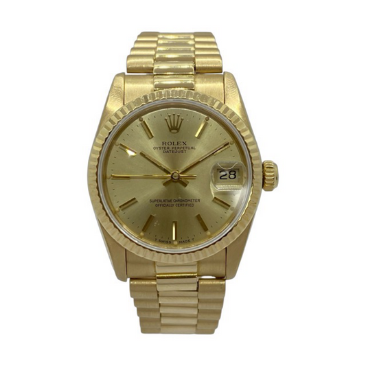 Rolex Oyster Perpetual Datejust 31 18K Gold Case and Presidential Bracelet C.1985 Ref.68278