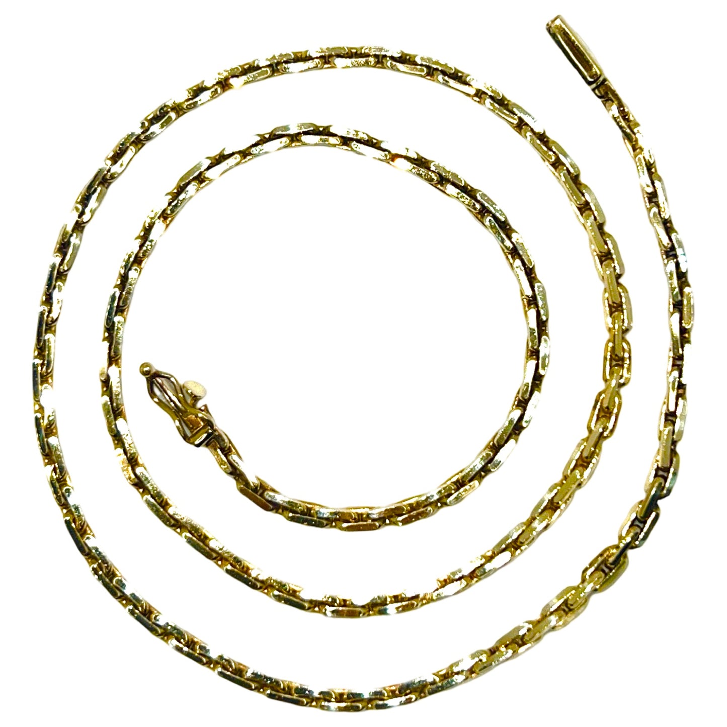 Estate Jewelry 14K Yellow Gold Elongated Round Box Chain 18"