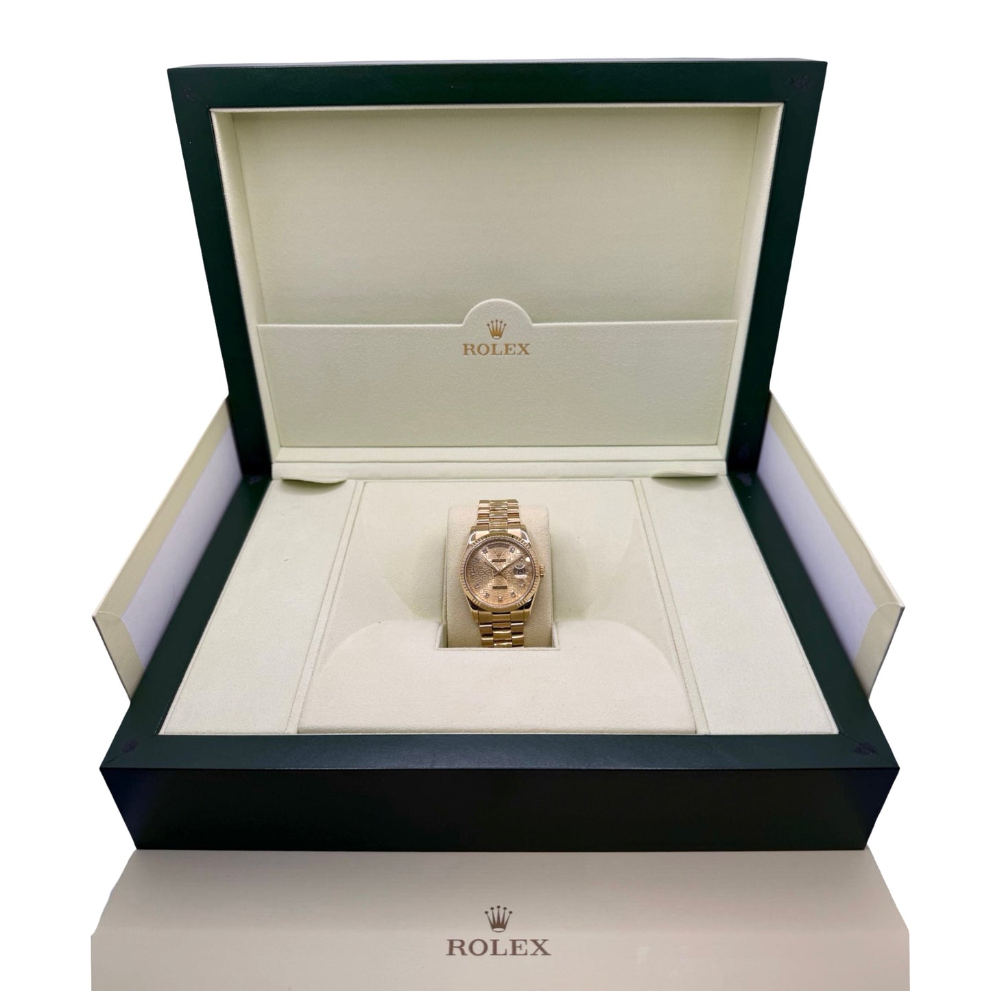 Rolex Day-Date 36 Factory Diamond Champagne Jubilee Dial 118238