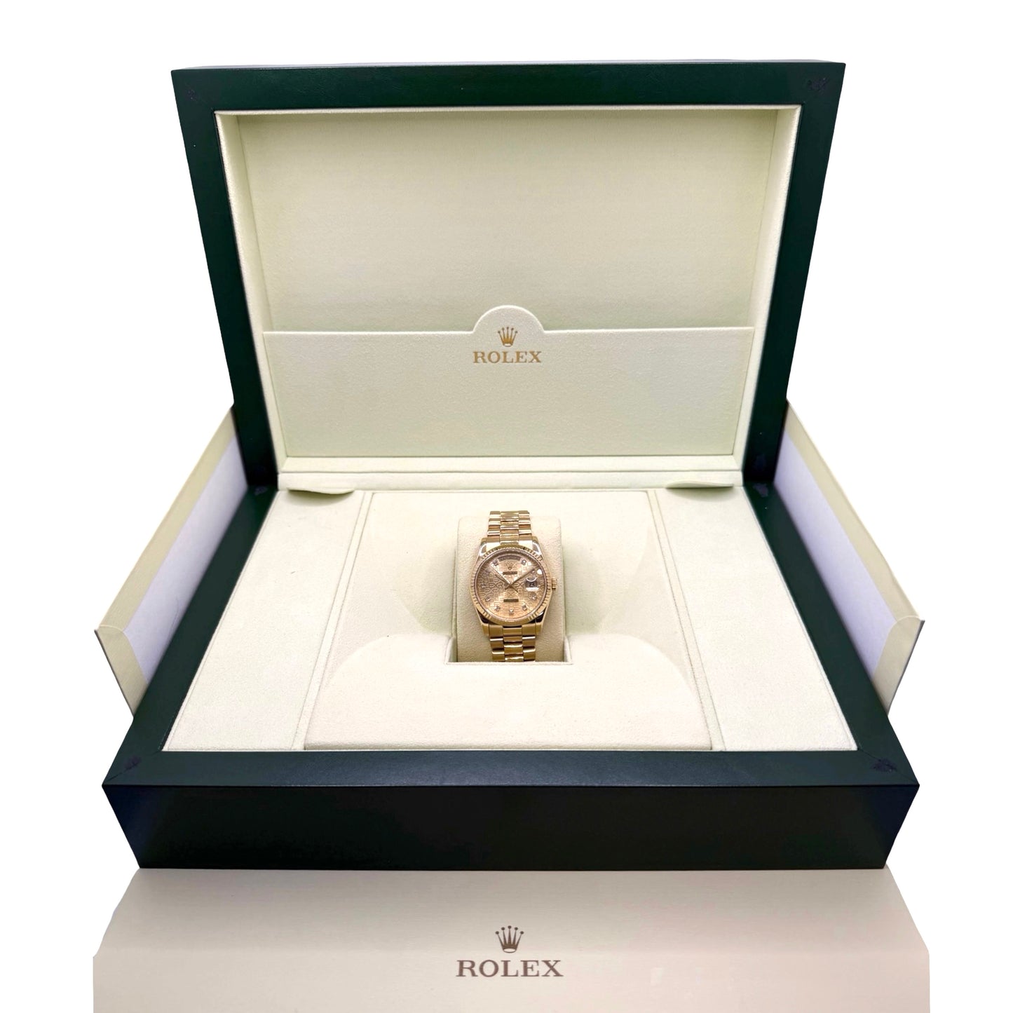 Rolex Day-Date 36 Factory Diamond Champagne Jubilee Dial 118238