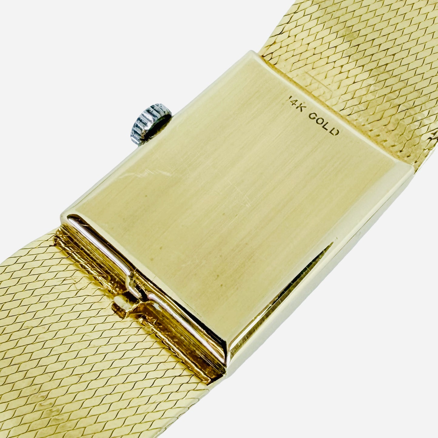 Omega Tank 14K Yellow Gold Manual Wind Diamond Bezel DD6846