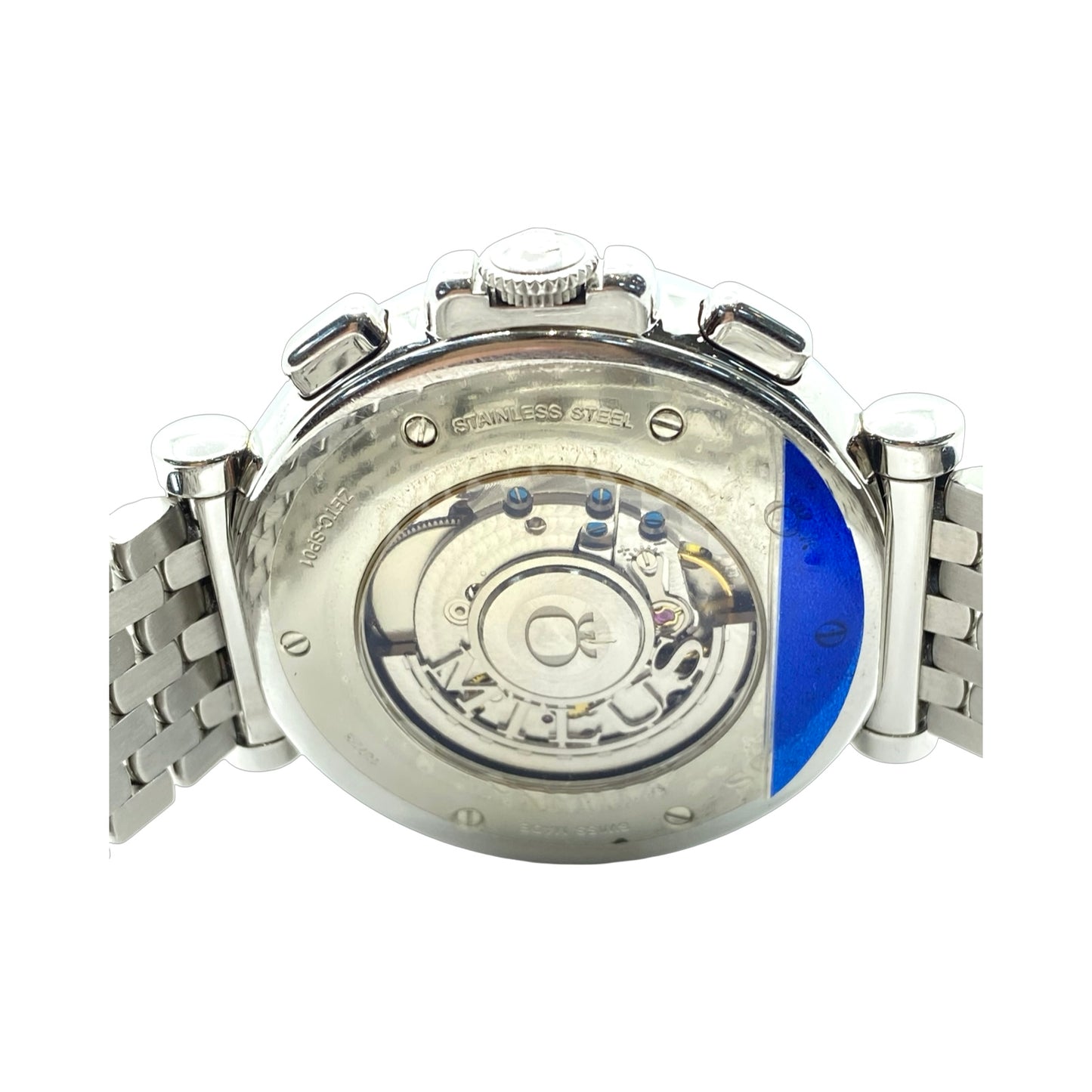 Milus Zetios Joaillerie Automatic Chronograph Date Mother-of-Pearl Dial Diamond Bezel on Steel Bracelet  ZETC023