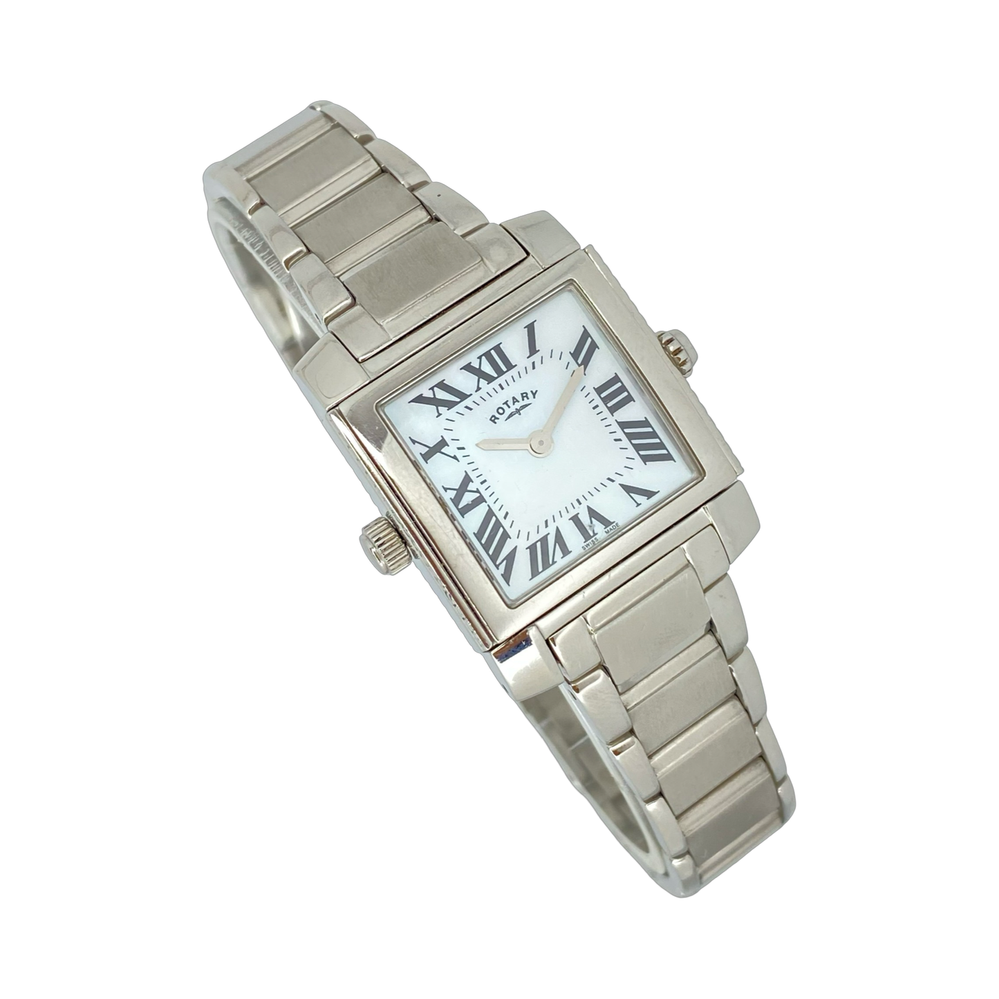 Rotary Revelation Reverso Dual Face White MOP/Black Dial Crystal Bezel Quartz Watch Ref LS02901/07/19