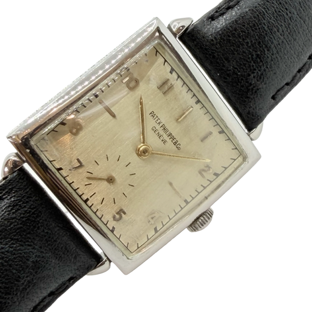 Patek Philippe Vintage Mechanical Manual Wind 27mm  Square Silver Dial Stainless Steel Ref 1432
