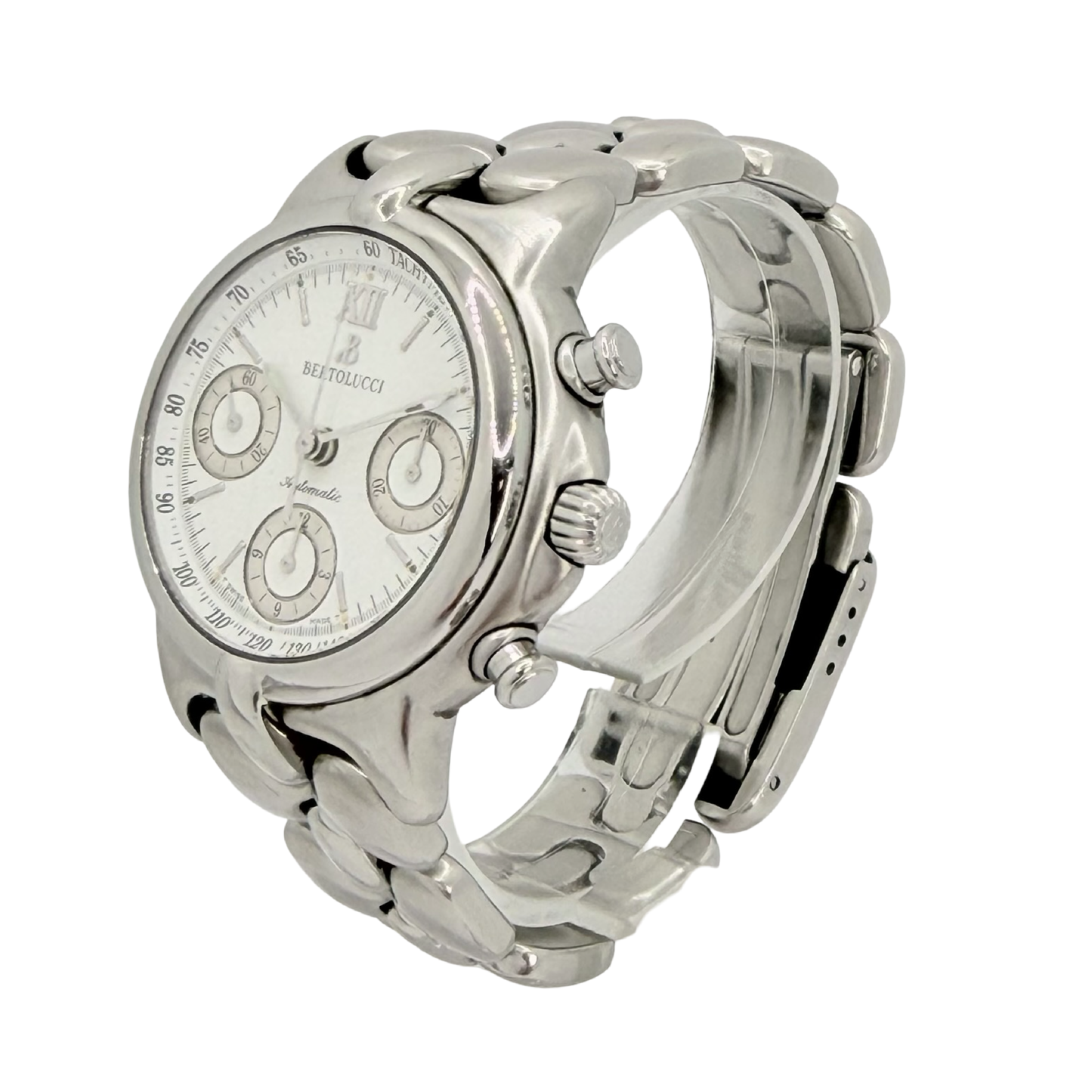 BertoLucci Pulchra Automatic Chronograph 38mm White Dial Steel Bracelet Ref. 664 41-94310