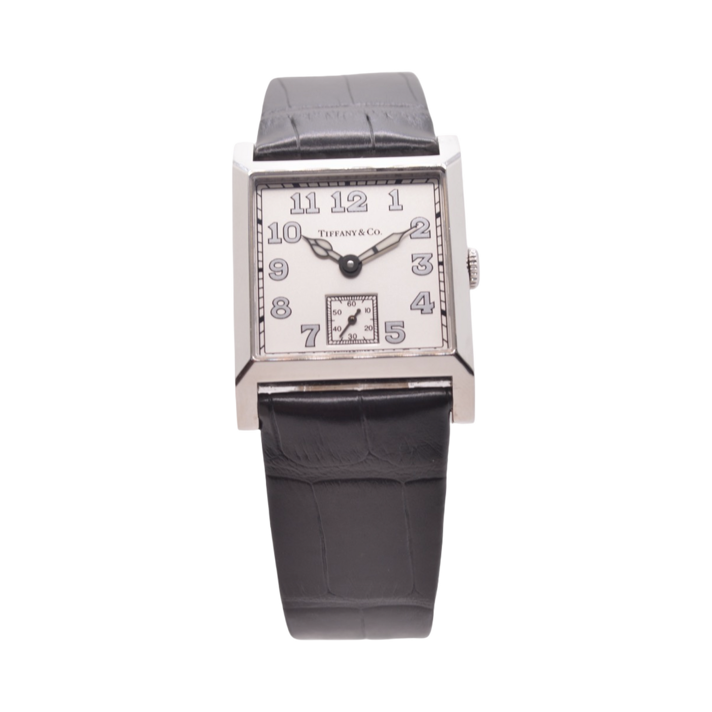 Tiffany & Co Square 27mm Manual Wind Limited Edition Stainless Steel Black Alligator Strap 63182680