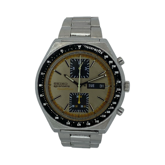 Seiko 5 Sports Speed-Timer (JDM) Kakume Day Date Champagne Dial 6138-0030