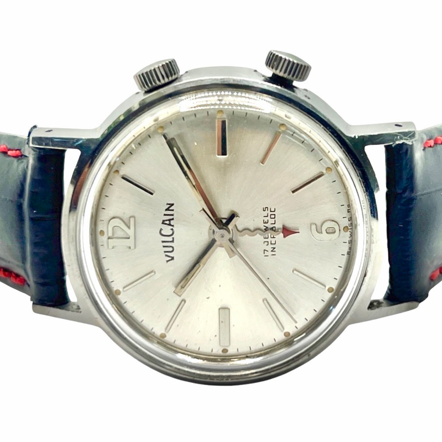 Vulcain Cricket Alarm Anti Magnetic Incabloc Stainless Steel 34mm