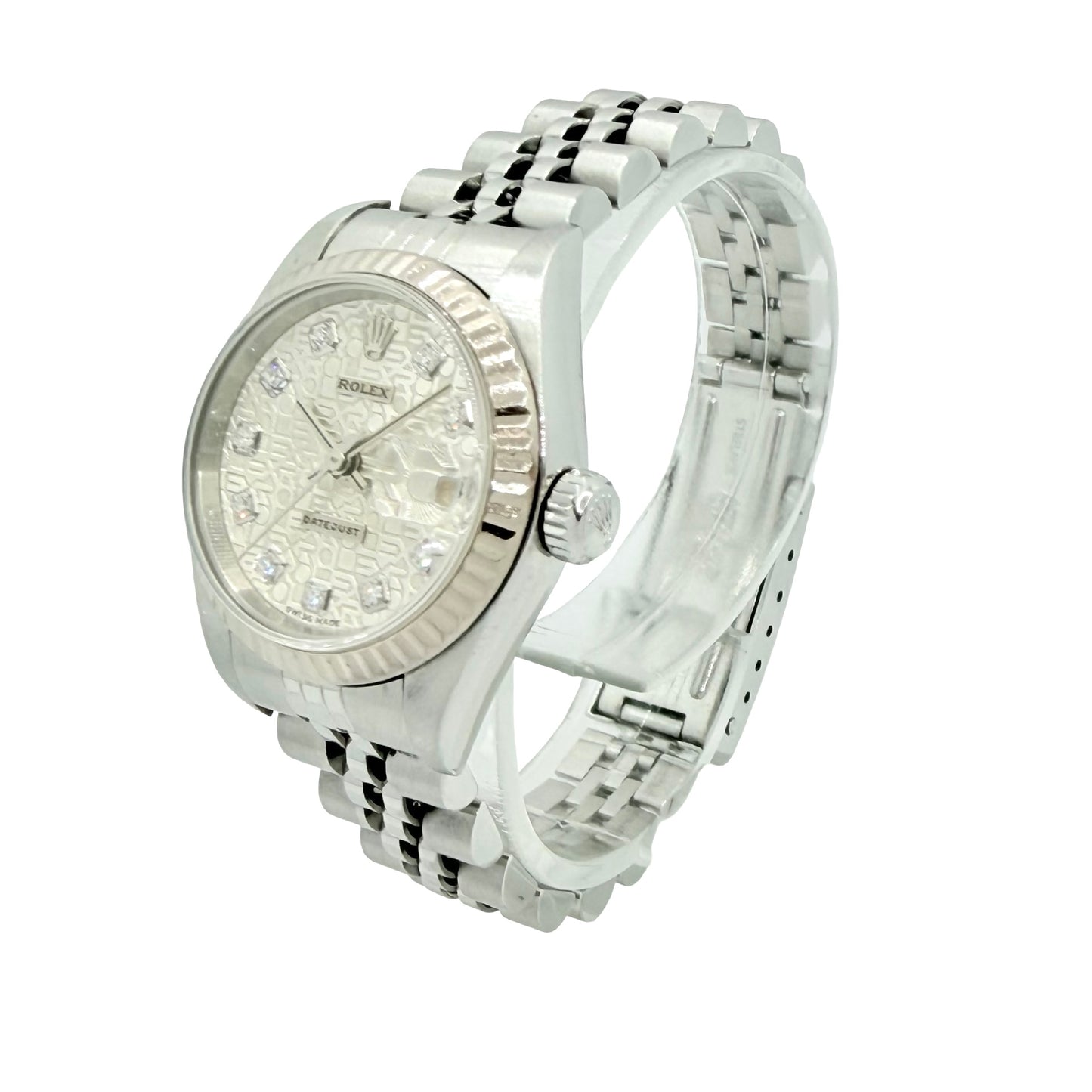 Rolex Datejust 26mm Silver Jubilee "Computer"  Diamond Dial Stainless Steel Jubilee Bracelet 79174