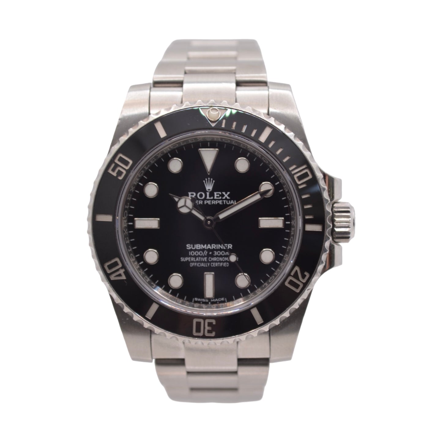 Rolex Submariner No Date 40mm Black Dial Ceramic Bezel Oystersteel Bracelet 114060 c.2018