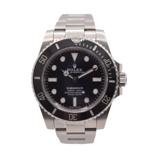 Rolex Submariner No Date 40mm Black Dial Ceramic Bezel Oystersteel Bracelet 114060 c.2018