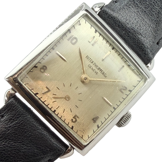 Patek Philippe Vintage Mechanical Manual Wind 27mm  Square Silver Dial Stainless Steel Ref 1432