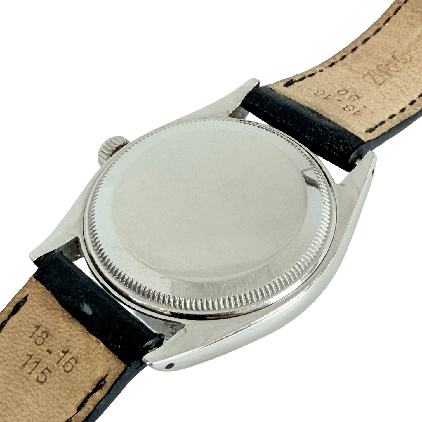 Rolex Oyster Perpetual 34mm White Dial Black Leather Strap Ref.6564 C.1957