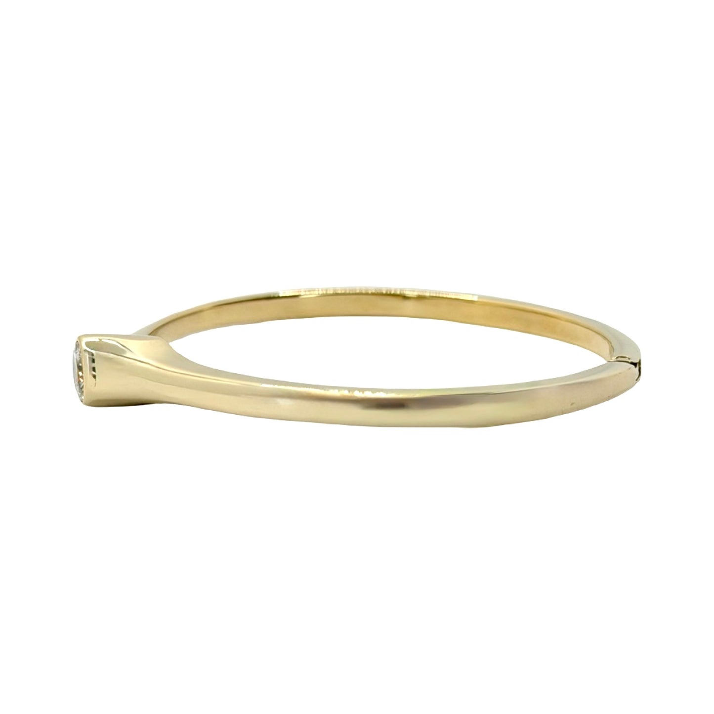 Estate Jewelry 14K Yellow Gold Solitaire Diamond Bangle 1.00 Carat G-H,SI1