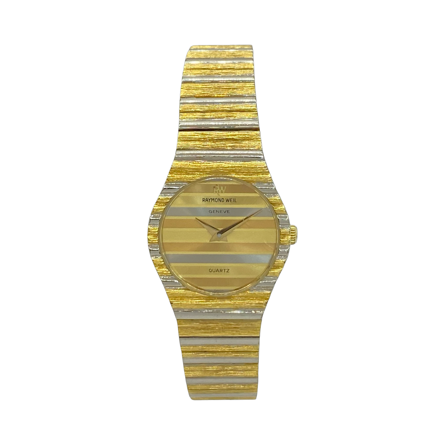 Raymond Weil Polo Geneve 18K Gold Electroplated Tri Color Dial 25mm Quartz Watch 9022