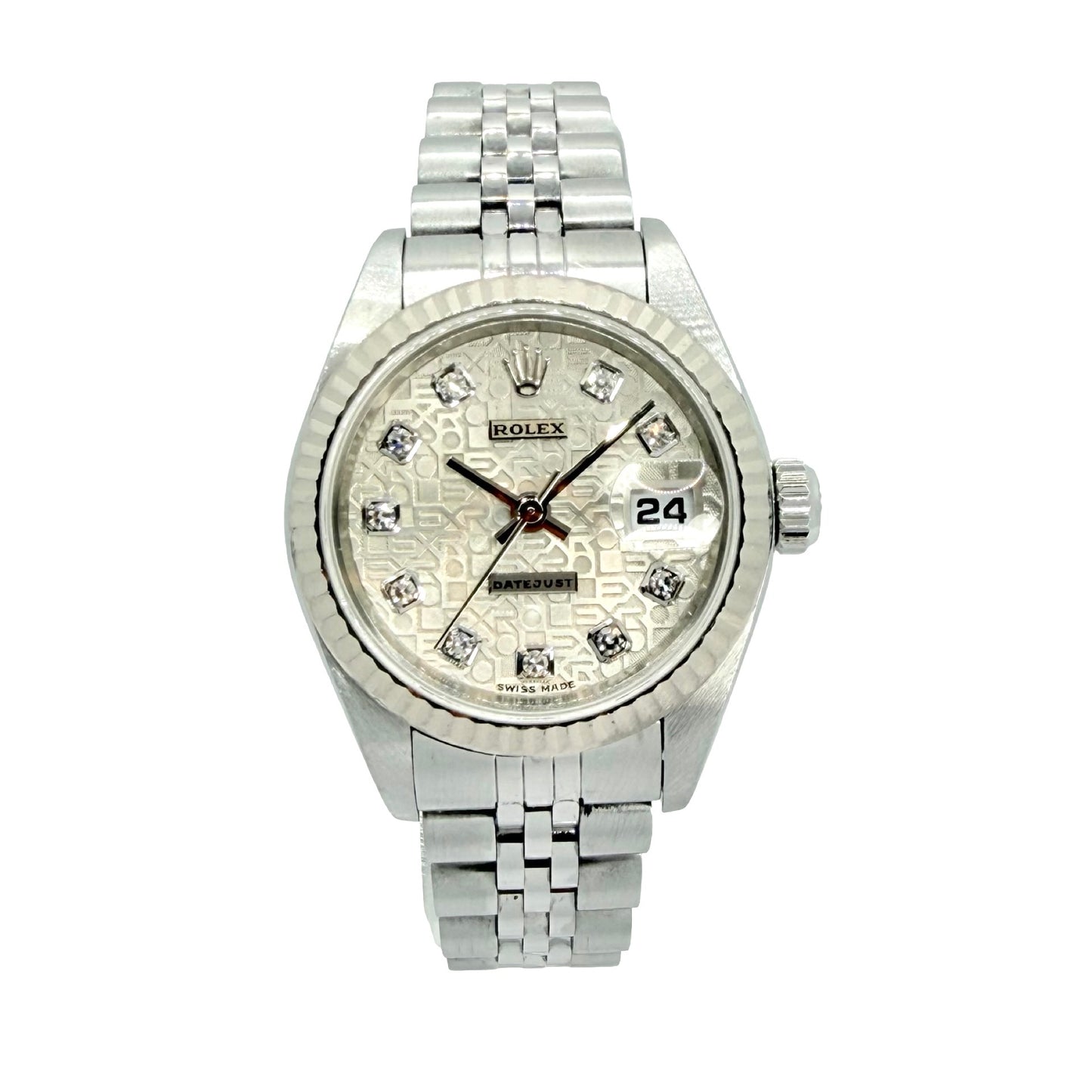 Rolex Datejust 26mm Silver Jubilee "Computer"  Diamond Dial Stainless Steel Jubilee Bracelet 79174