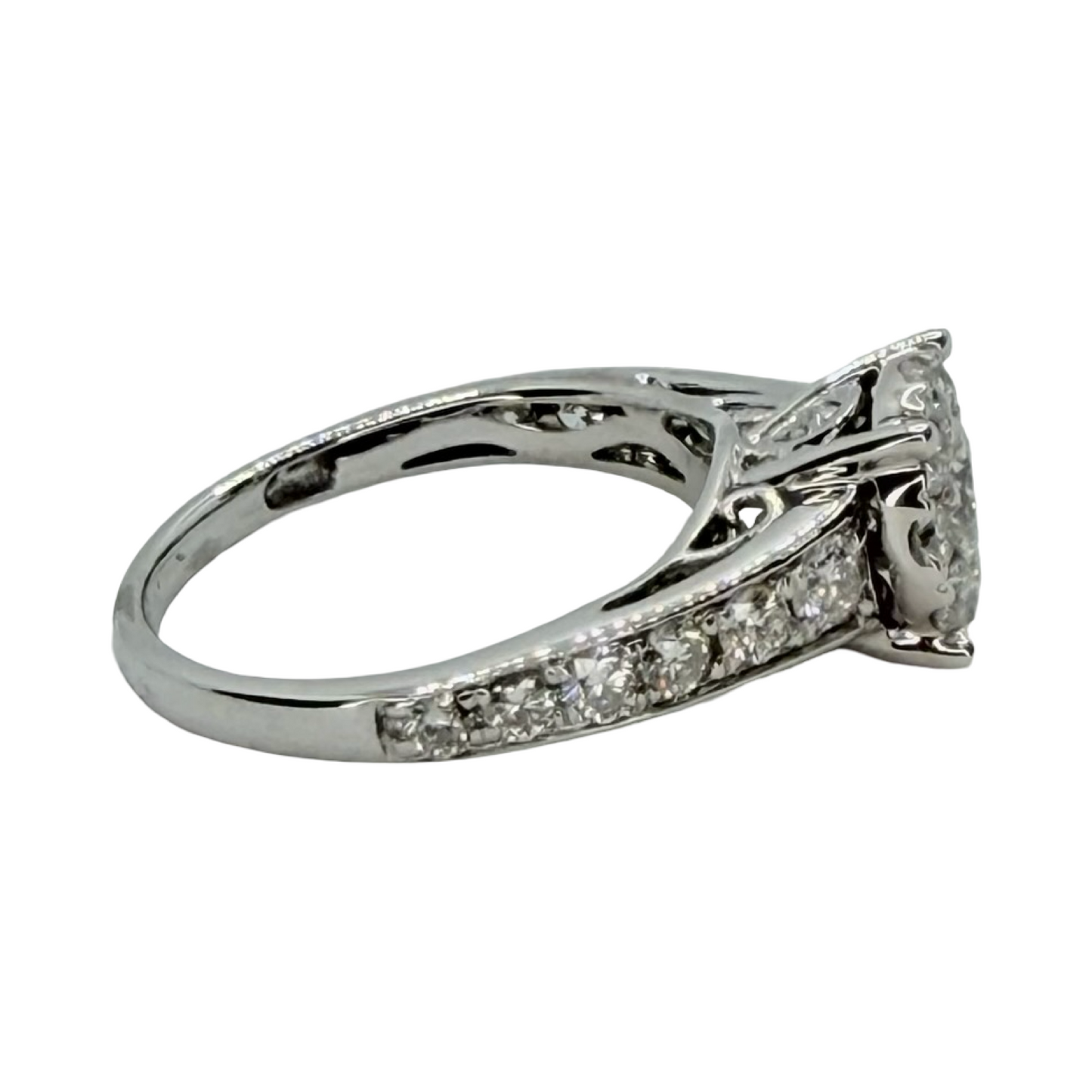 14K White Gold Diamond Ring 1.40 Carats G-H
