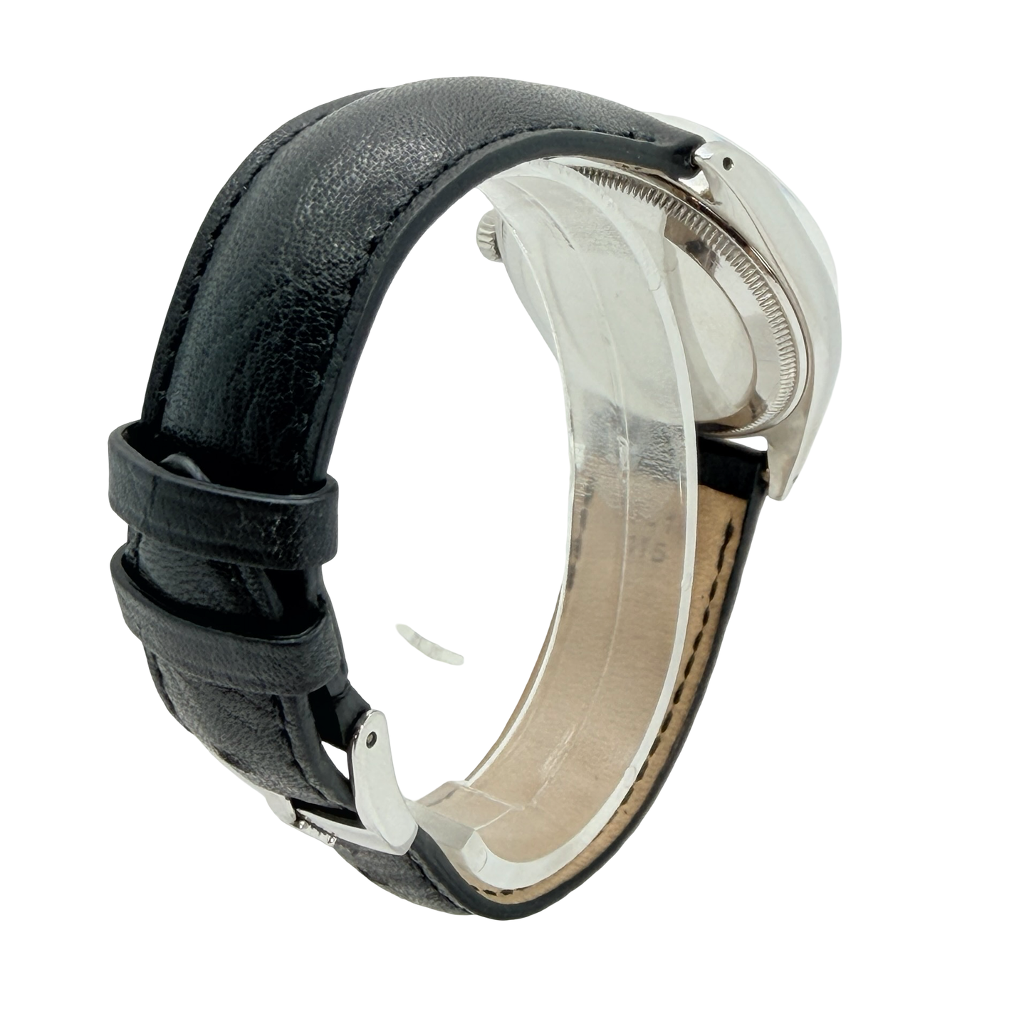 Rolex Oyster Perpetual 34mm White Dial Black Leather Strap Ref.6564 C.1957