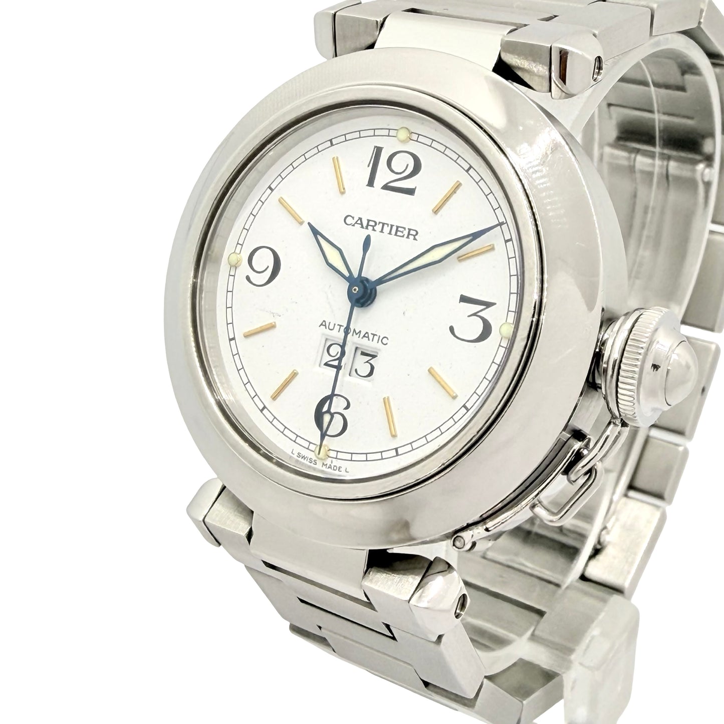 Cartier Pasha C Big Date 35mm Automatic White Dial Stainless Steel 2475