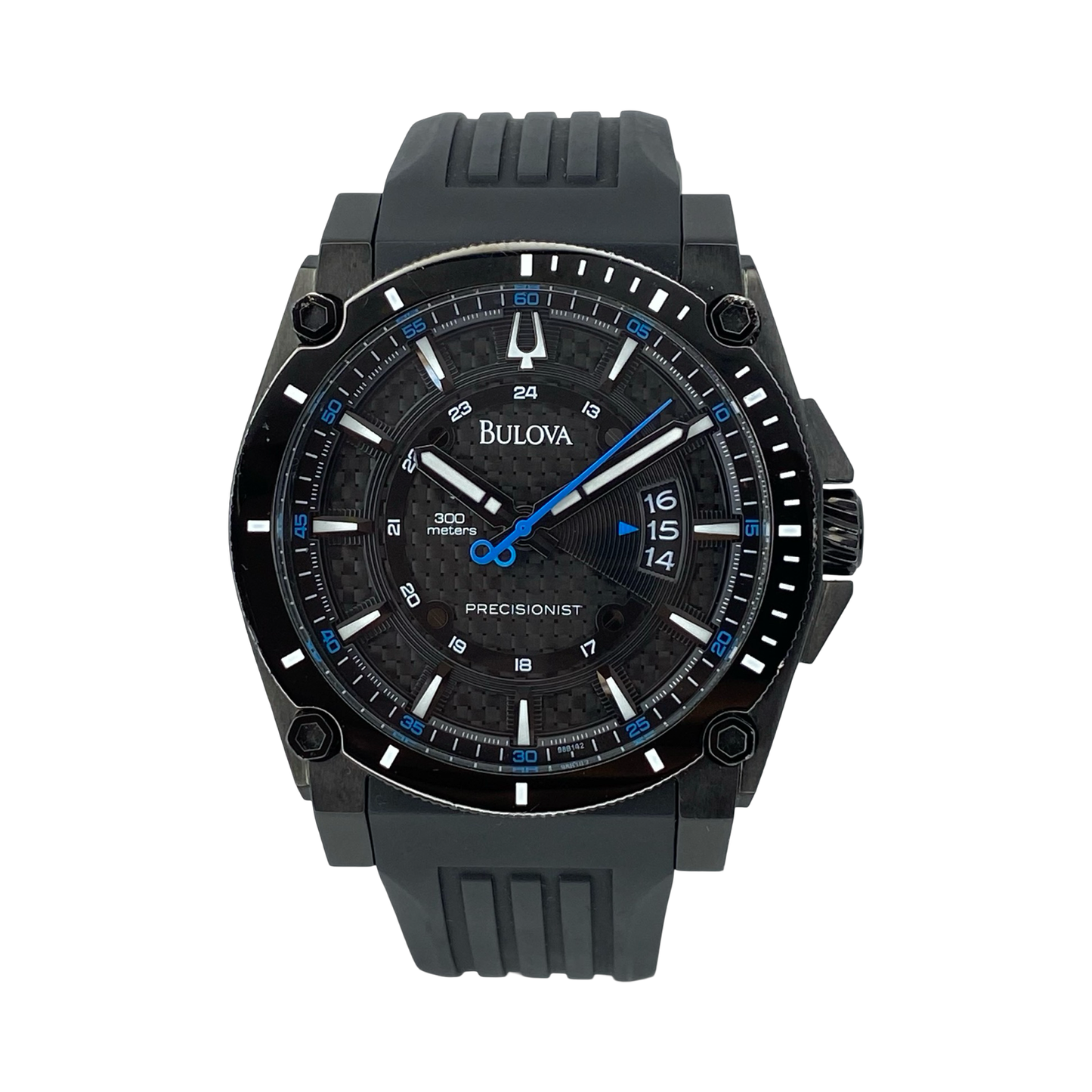 Bulova Precisionist Quartz Black Men's Watch 98B142 Pre-owned