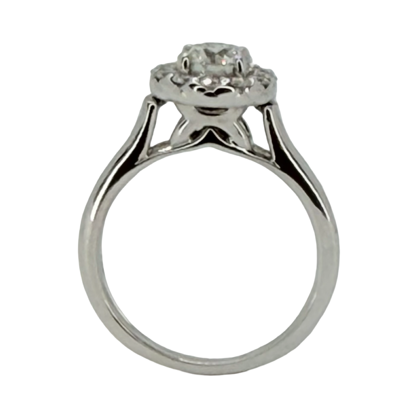 18K White Gold Diamond Halo Ring 1.25 TW Carats