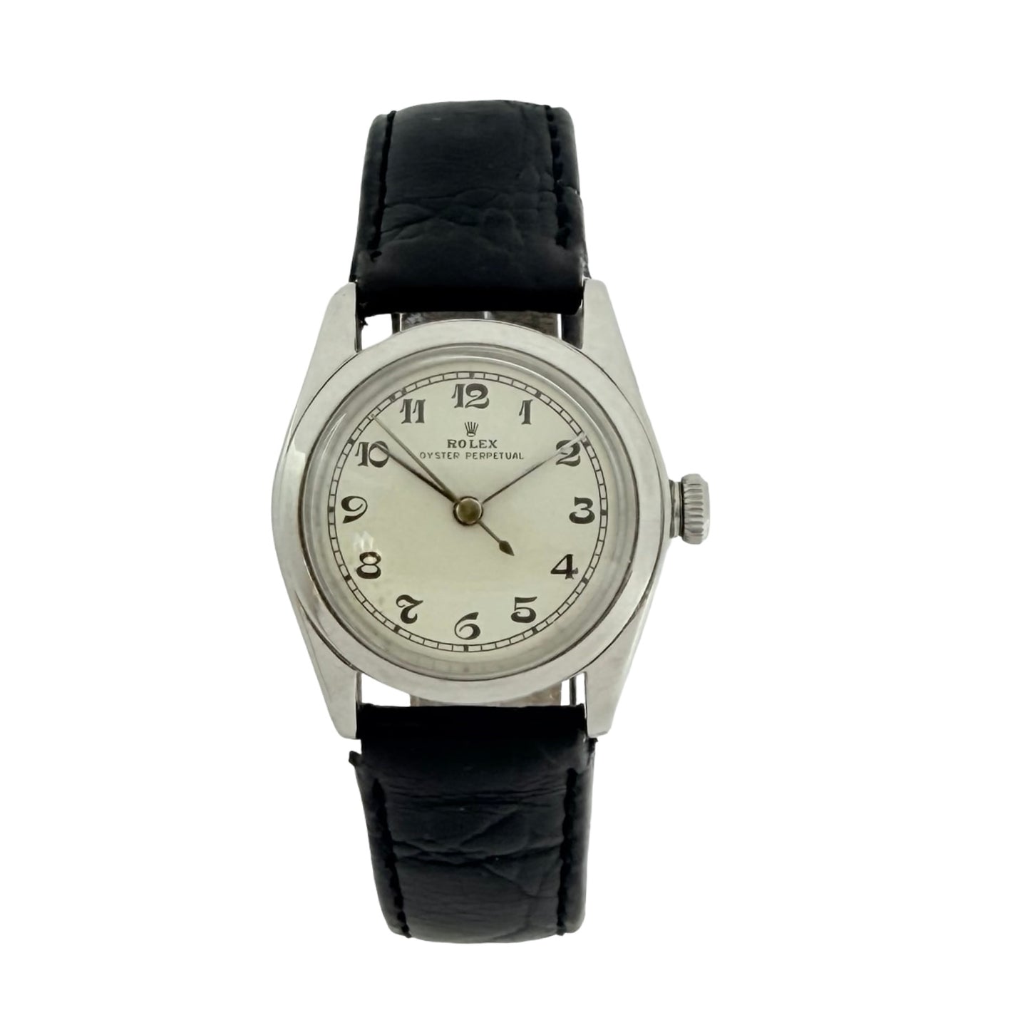 Rolex Oyster Perpetual 30mm Manual Wind White Dial Leather Strap Ref.2280 C.1942