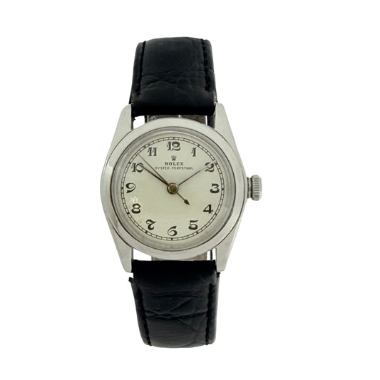 Rolex Oyster Perpetual 30mm Manual Wind White Dial Leather Strap Ref.2280 C.1942