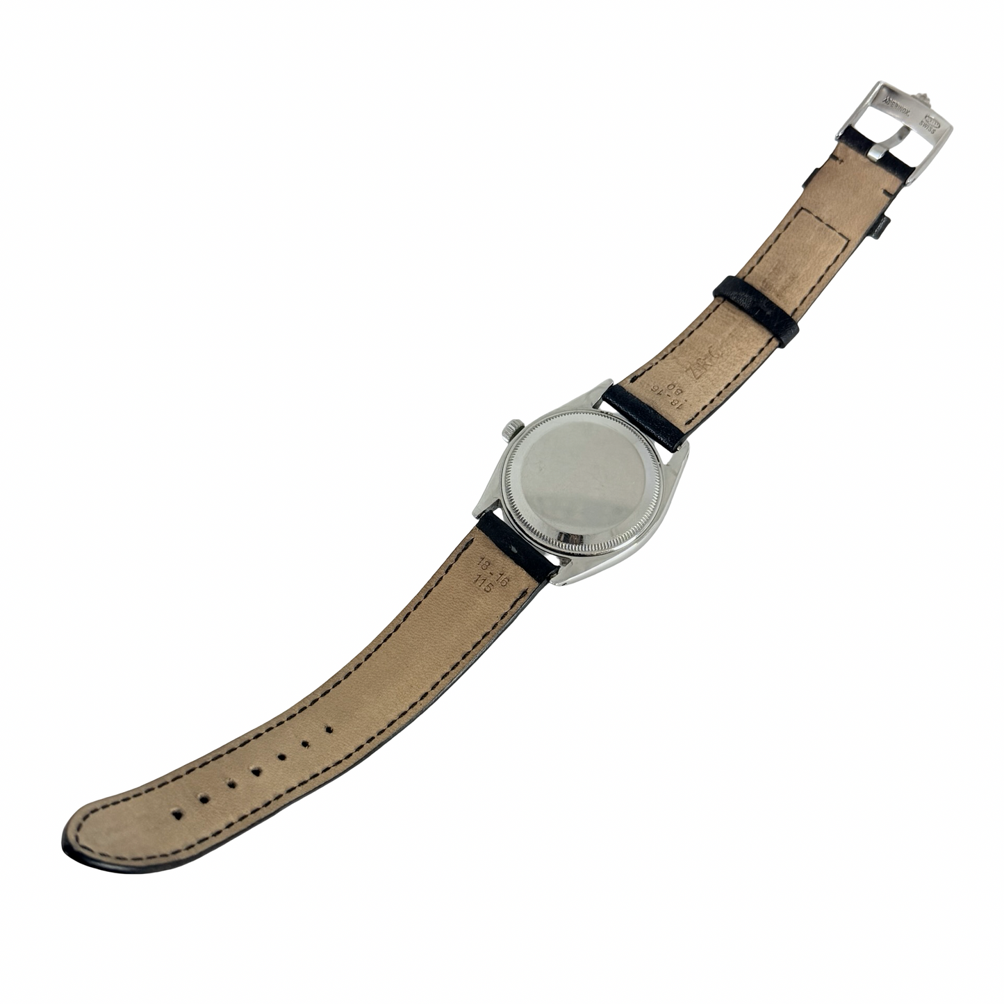 Rolex Oyster Perpetual 34mm White Dial Black Leather Strap Ref.6564 C.1957