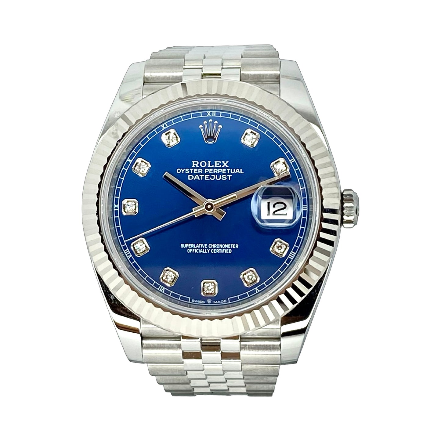 Rolex Datejust 41 Blue Factory-Set Diamond Dial Oystersteel 126334